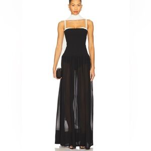 Revolve x Show Me Your Mumu: Hepburn Maxi Dress in Black Tie Colorblock
